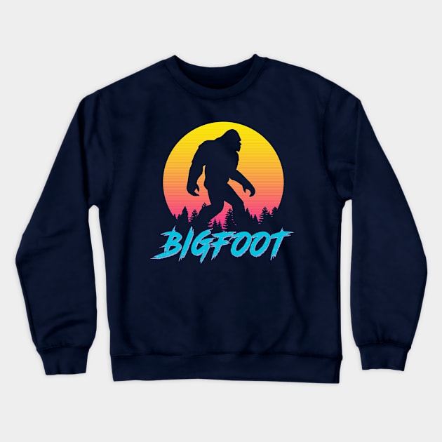 Retro 1980s Bigfoot Sasquatch Crewneck Sweatshirt by GWENT